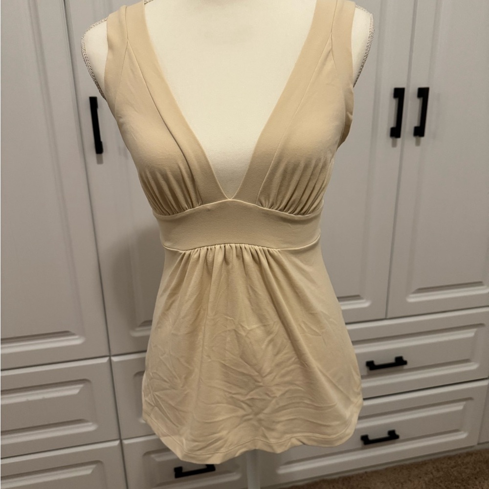 Cream Sleeveless Top